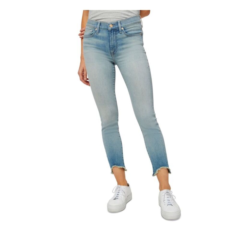 7 FOR ALL MANKIND Womens Navy Stretch Zippered Pocketed Ankle Skinny Jeans 32